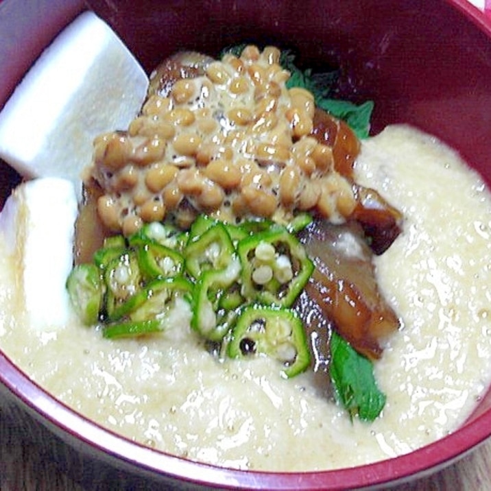 まぐろ納豆オクラ山芋丼